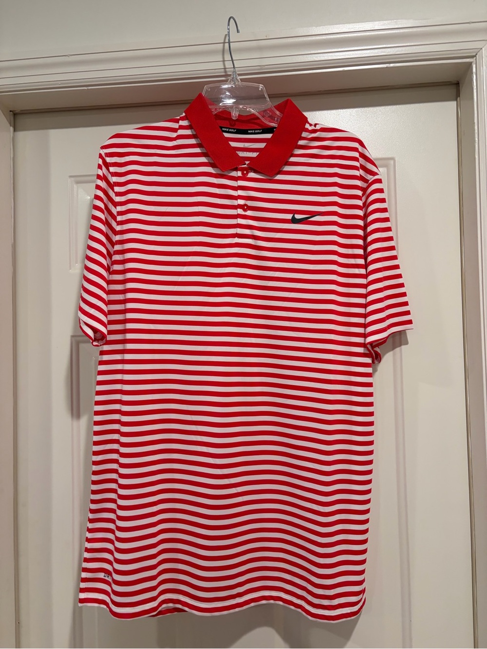 Nike Red & White Striped Men’s Polo Shirt
